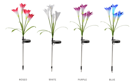 Outdoor Solar Floor Outlet Lighting (Option: Solar Lily White-4 Packs Cowhide Box)