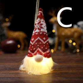 Santa Faceless Doll With Lighted Pendant (Option: C)
